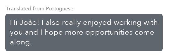 Message from a Coaching Program client, translated from Portuguese