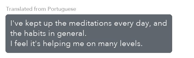 Message from a Coaching Program client, translated from Portuguese