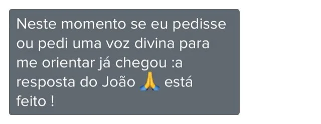 Mensagem de cliente do Programa de Coaching. Neste momento, se eu pedisse uma voz divina para me orientar, já chegou: a resposta do João.